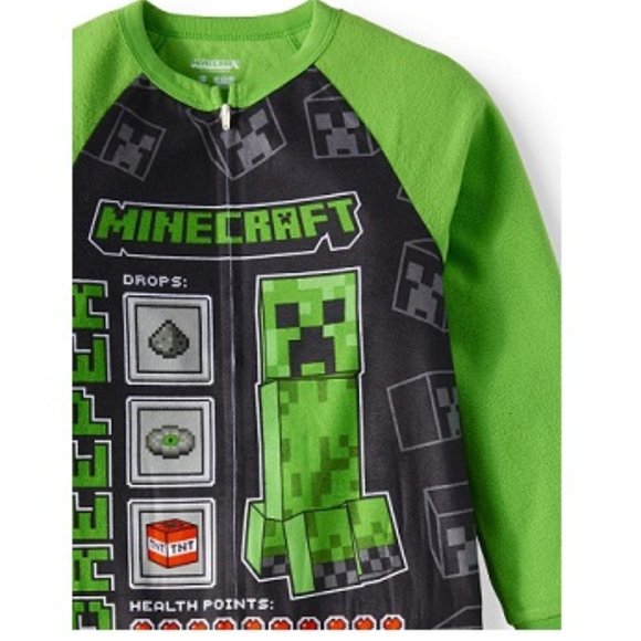 Minecraft 1 Piece Pajama Sleeper - Boy or Girl - Size 10/12 - Picture 2 of 3
